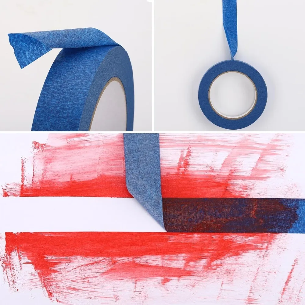 1.2/2cm Self-adhesive Masking Tape for Wall Painting Trim Edge Protection No Residue DIY Home Decoration 20m Blue Painter Tape