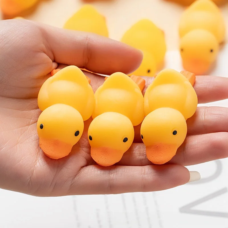 6/12pcs Mini Duck Squishy Toy Cute Soft Elastic Stress Relief Fidget Toy Sensory Decompression Stress Relief Gift for Kids Adult