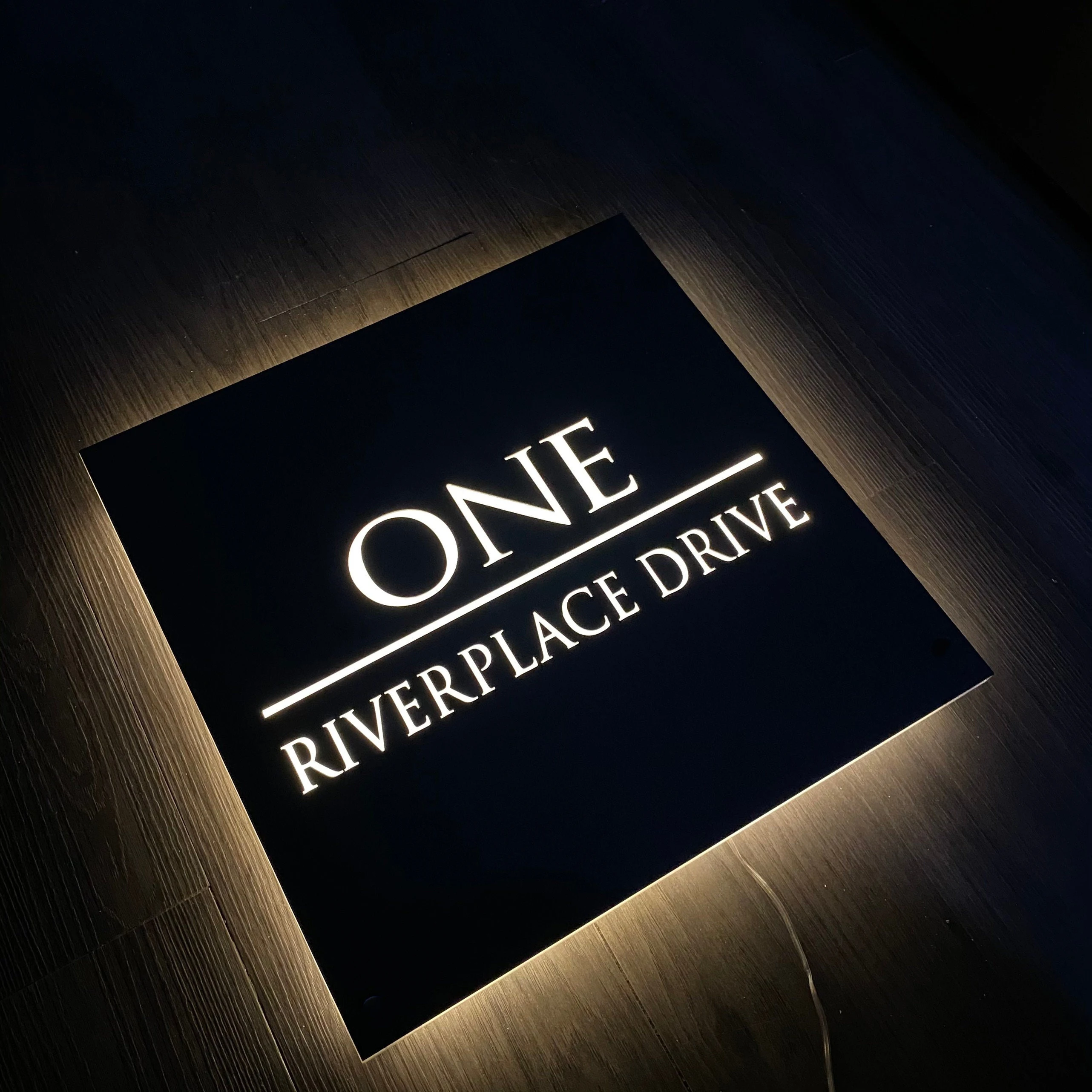 Personalizado Acrílico Casa Sinal Numérico com Luz Led Caixa Personalizada Laser Cut Modern Nome da Loja Placa Endereço Luxo Porta Placa