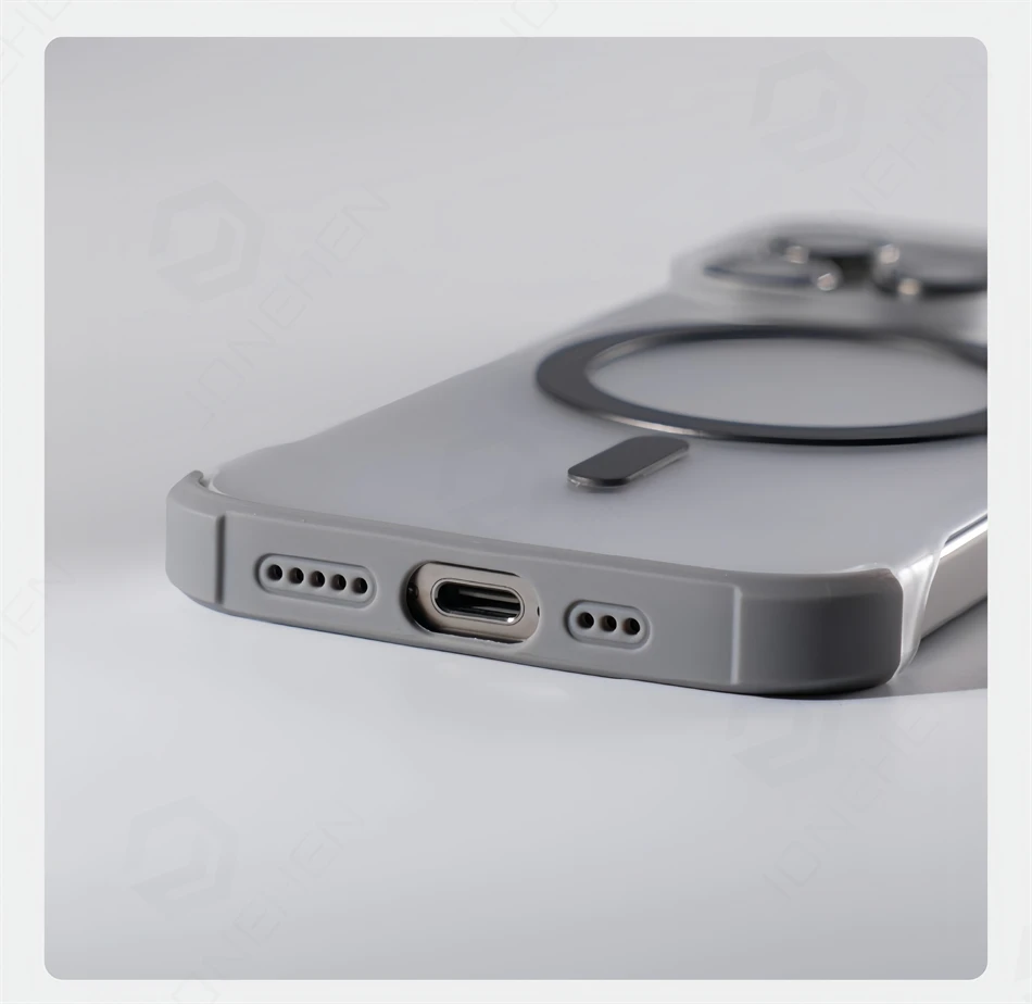 สําหรับiPhone 16 Pro Max Framelessกรณีกระจายความร้อนไร้ขอบSlim MatteสําหรับMagsafeสําหรับiPhone 12 13 14 Plus 15 Pro Max