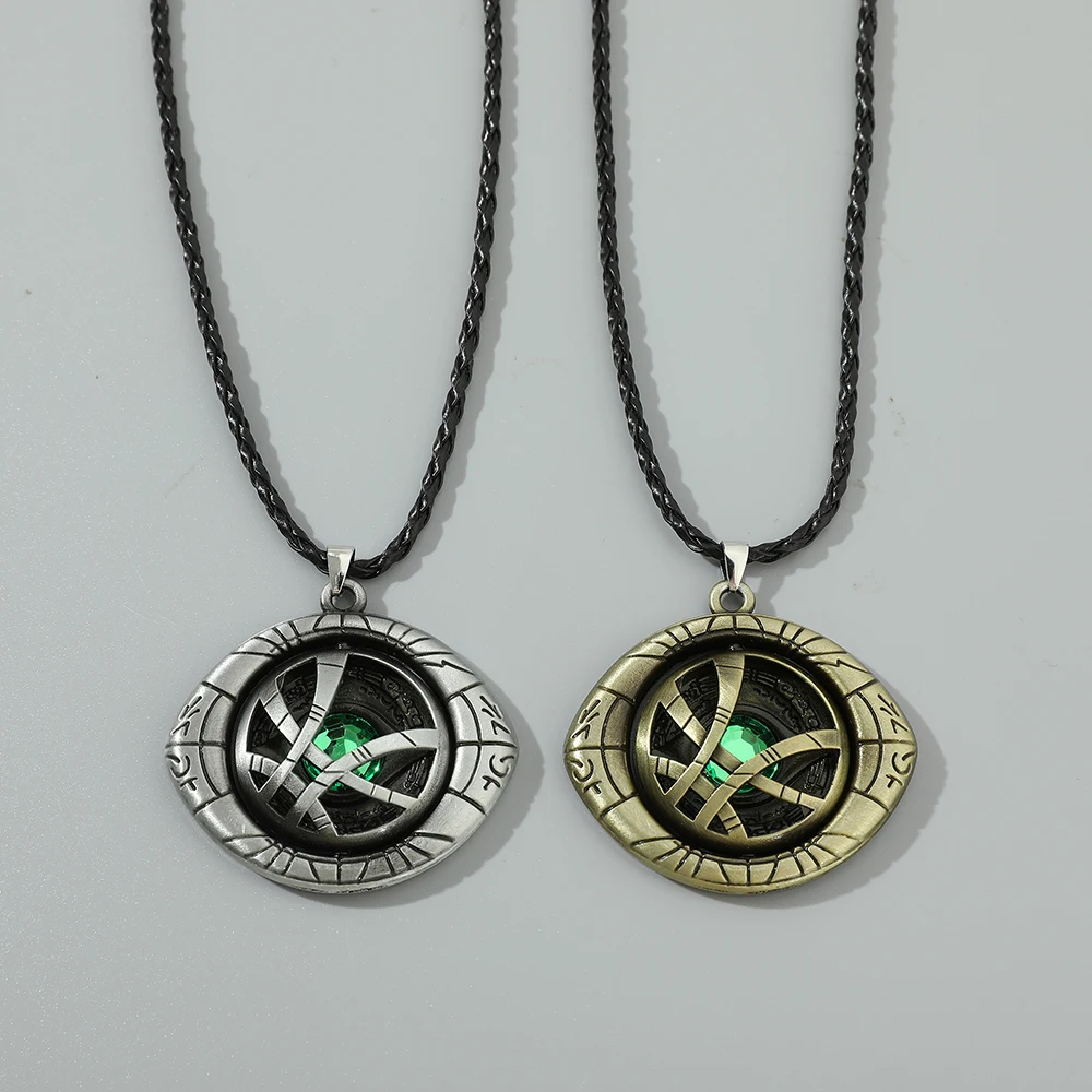Avengers Doctor Strange Eye of Agamotto Rotatable Pendant Necklace Fashion Superhero Accessory for Fans Cosplay Gifts - view 3