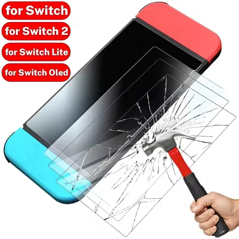 3/2/1PCS HD Premium Tempered Glass Screen Protector for Switch OLED/Switch 2/Lite Anti-Scratch Screen Protective Tempered Glass