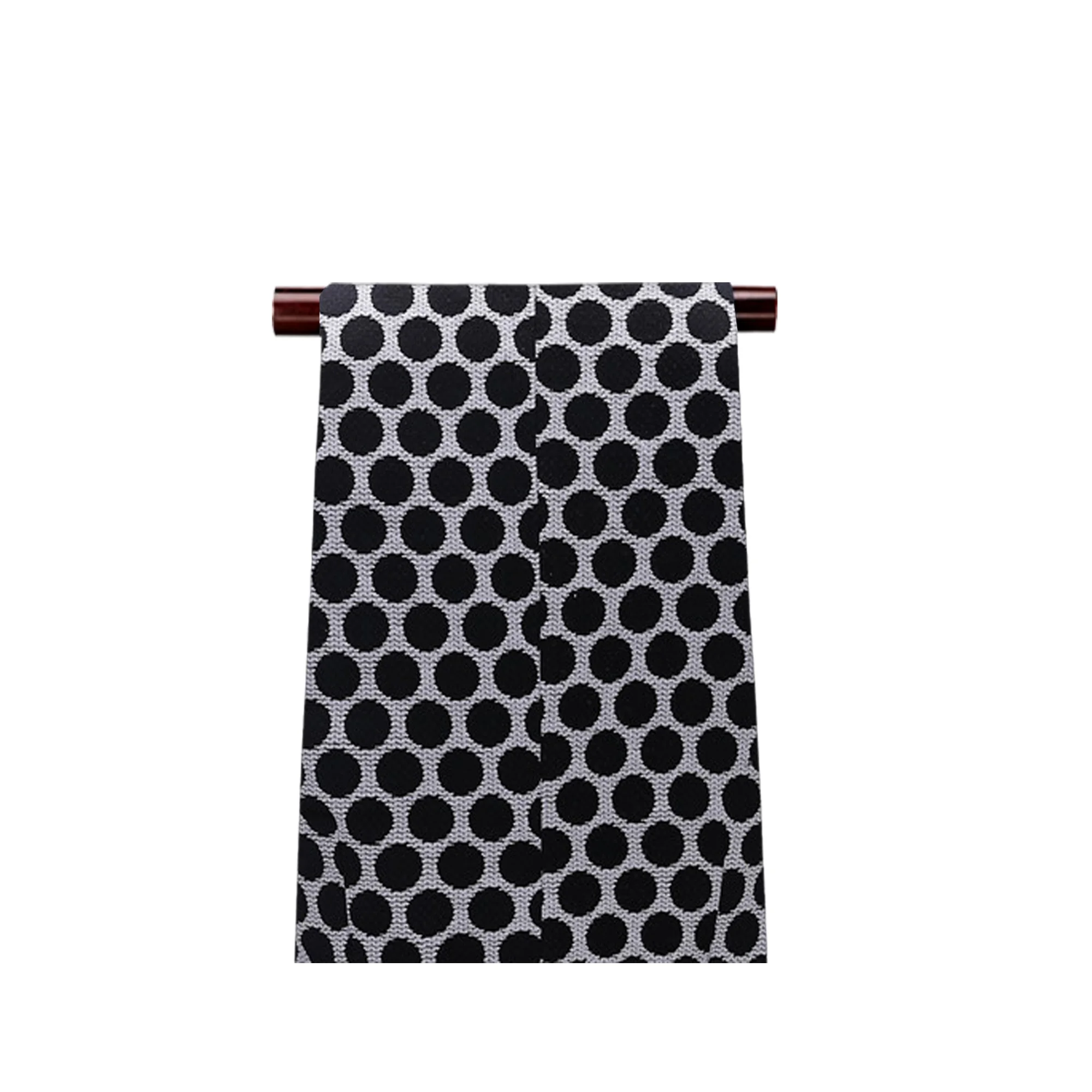 Gwenhwyfar Cotton Blend Fabric Pants, Black with Dot Pattern