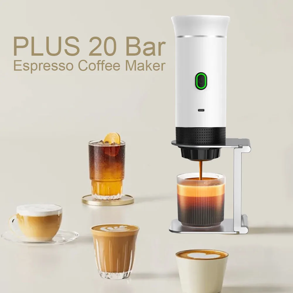 

3 In 1 Portable Coffee Maker Espresso Machine Wireless Fast Heating Works With Cold Hot Water For Car Office Home