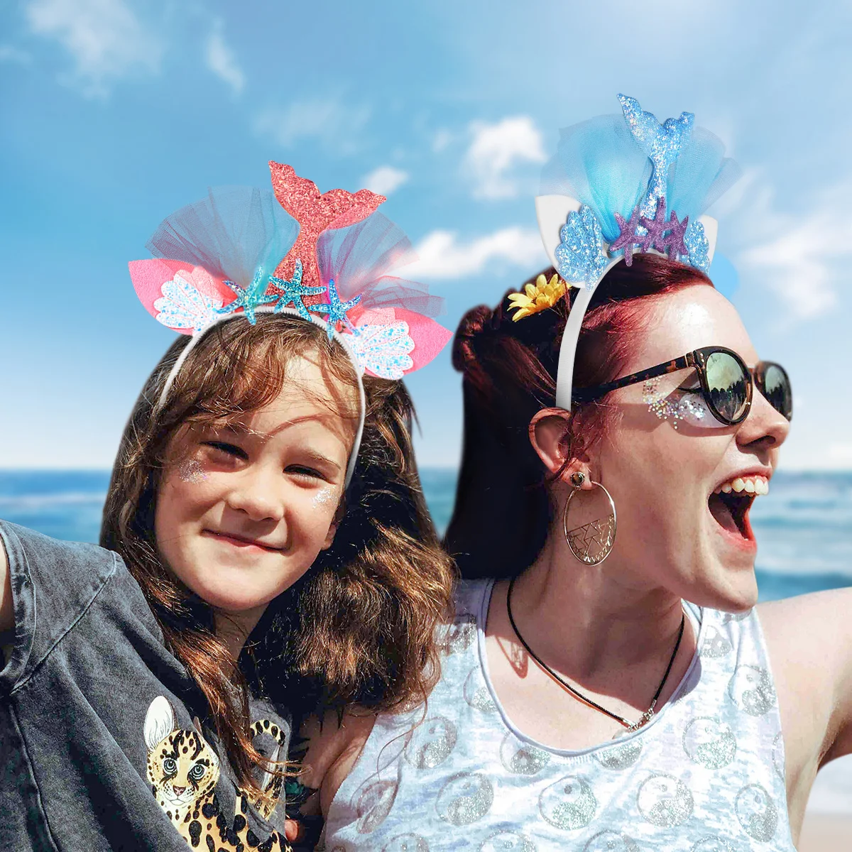 

4 шт., блестящий обруч с русалкой, вечерние ленты, аксессуары для ремешков, креативный блестящий вечерние обруч для волос, подарки, инструменты для укладки волос