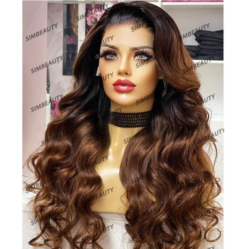 Transparent Lace Pre Plucked 360 Lace Frontal Human Hair Wigs for Black Women Long 26Inches Wavy Glueless 200Density Lace Wigs