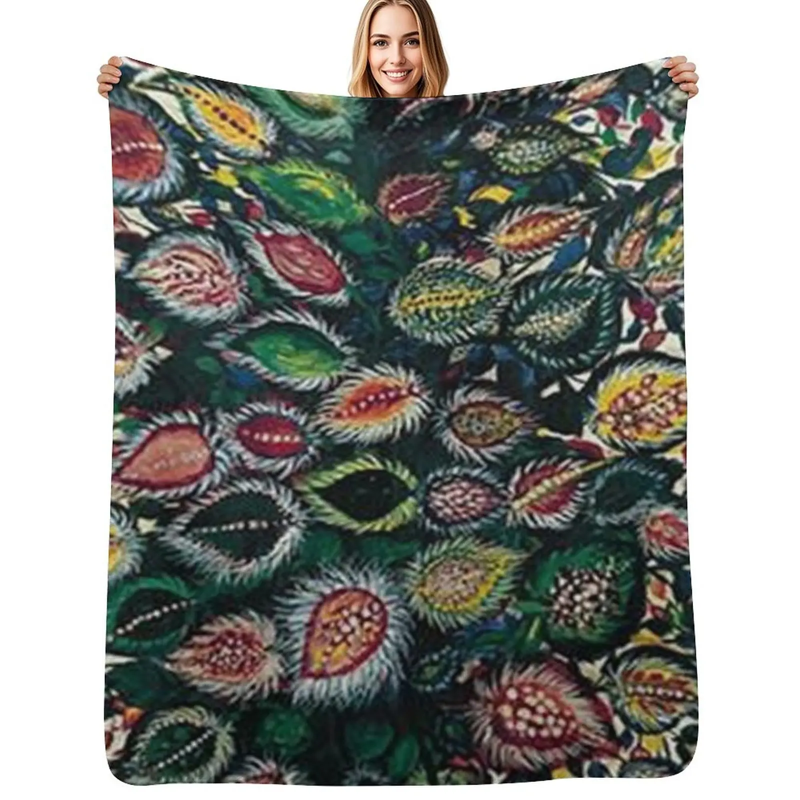 Feuilles - Seraphine Louis - Favourite Artists Collection Throw Blanket Vintage Quilt Hairy Summer Blankets