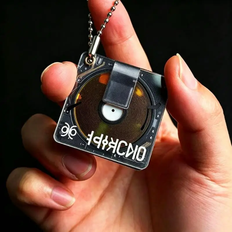 Mini DJ Turntable Acrylic Keychain Vintage Vinyl Record: Player Pendant Hip Hop Streetwear Bag Charm
