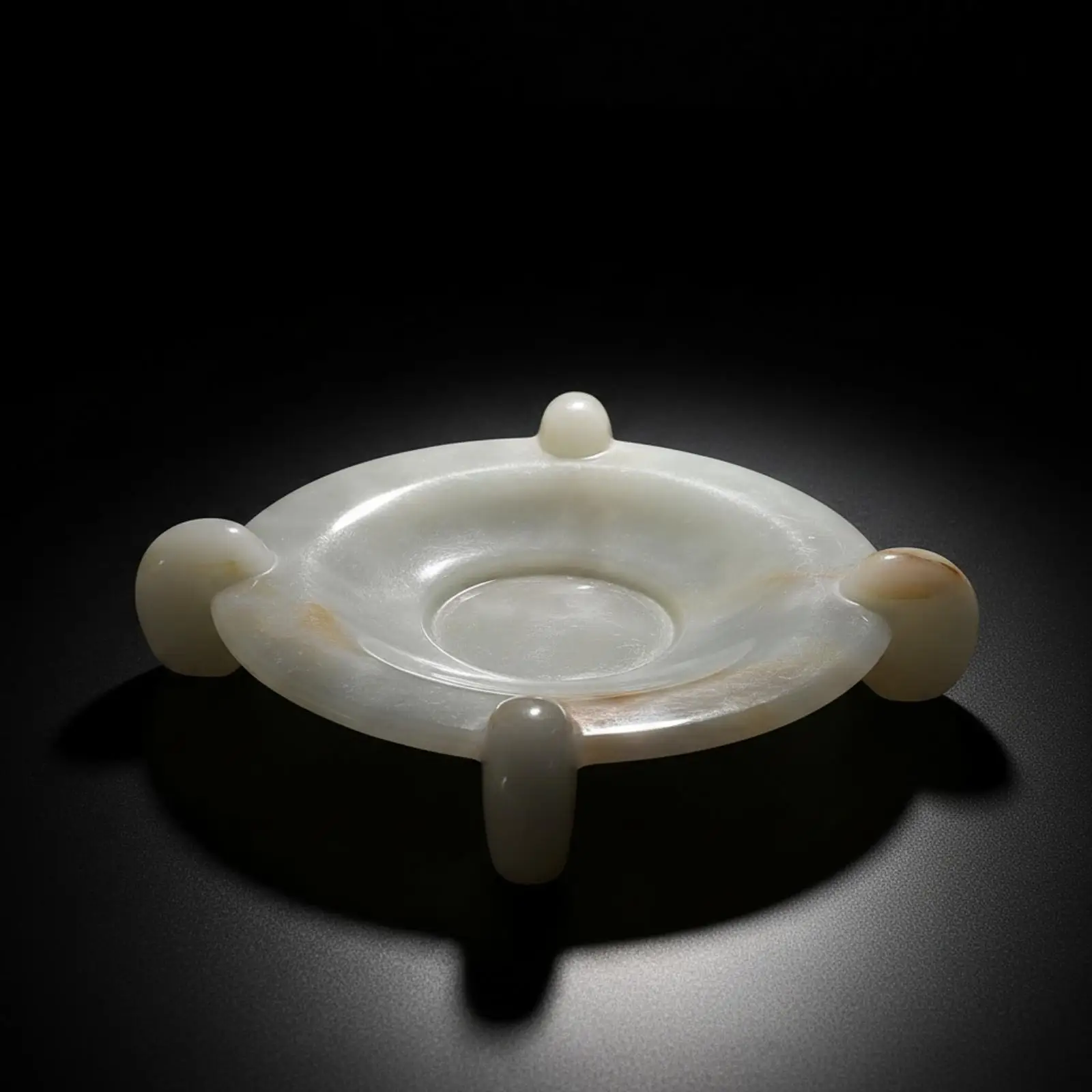 Polished Marble Fruit Tray Round Stone Serving Dish White Base for Table Display Snack Bowl Entryway Console Decor