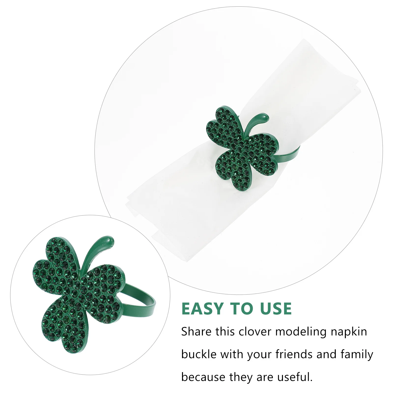 

4pcs Clover Napkin Rings For Dinner Party Wedding Holiday Gathering Napkin Buckles Home Restaurant Hotel Decor Supplies