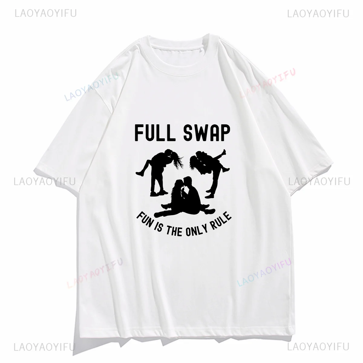 Full Swap Swingers' Shirt Fun Is The Only Rule Hotel Takeover Camping Lifestyle Party Adult Cruise Unisex Graphic T-Shirt Cotton