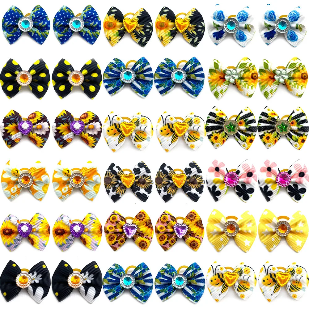 50/100Pcs ฤดูใบไม้ผลิสุนัข Bows สุนัขขนาดเล็ก Bows ผมแฟชั่นน่ารักสัตว์เลี้ยงสุนัขอุปกรณ์เสริมสัตว์เลี้ยง bows วันหยุดสุนัข Bows