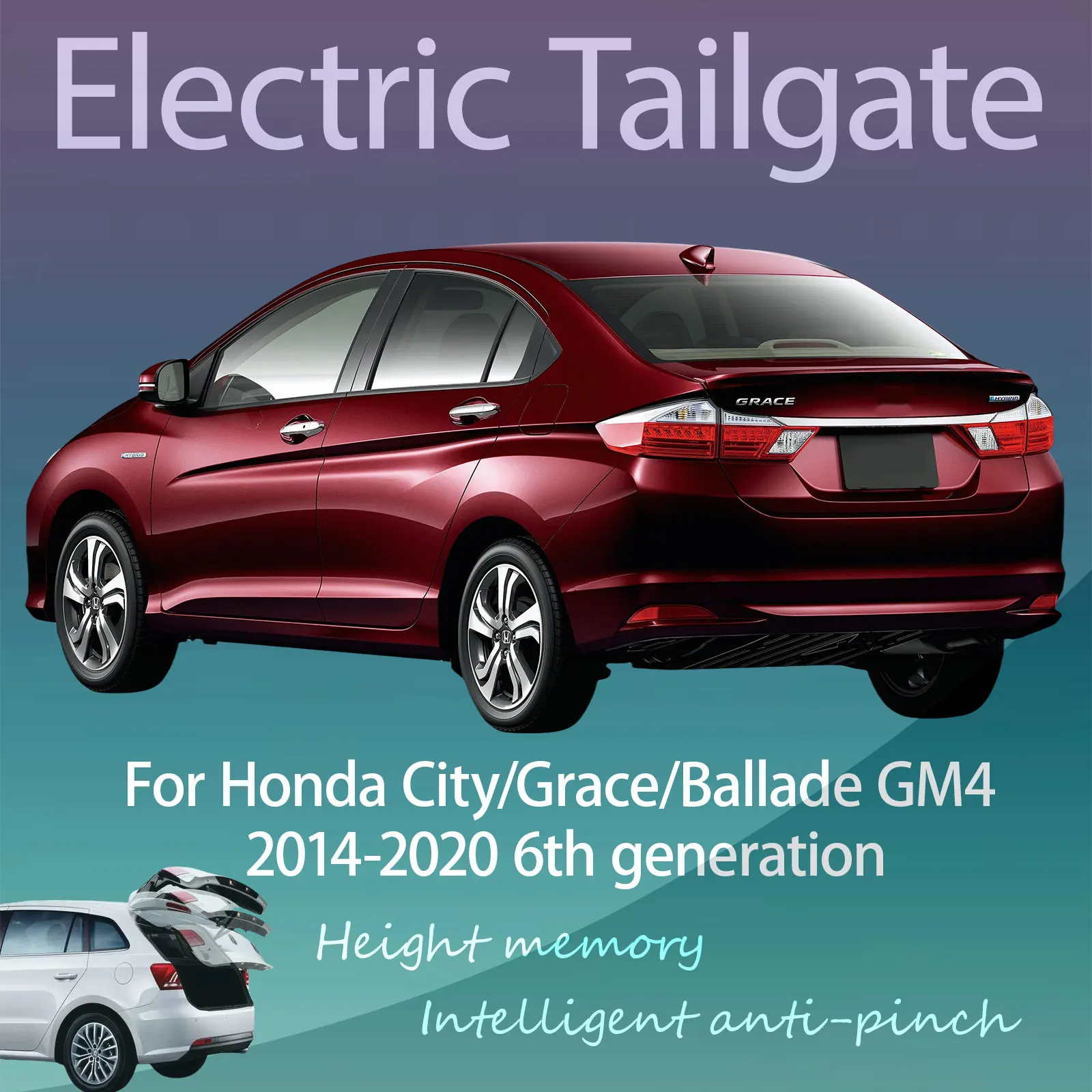For Honda City/Grace/Ballade GM4 2014-2020 Electric Tailgate Hands Free Operation Dual Rod Electric Trunk Suction Smart Control