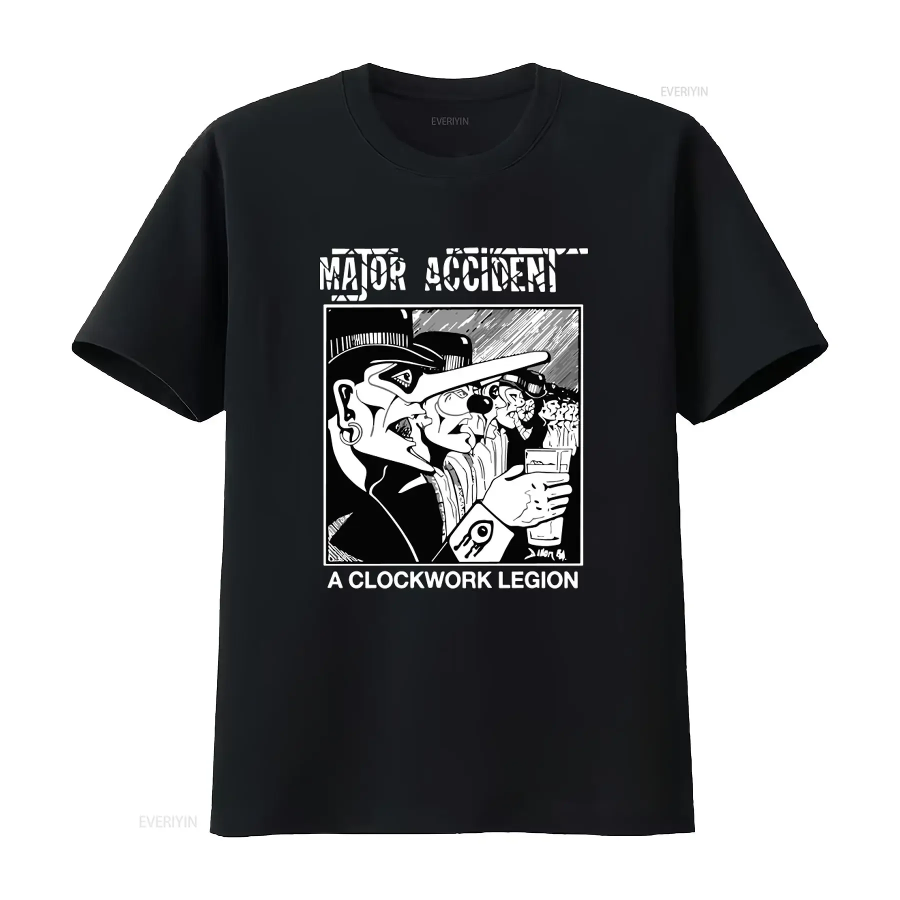 Camiseta con estampado de la Legión Clockwork de MAJOR ACCIDENT para hombre, diseño único, tela de alta calidad, estilo vintage lavado, moda elegante e informal