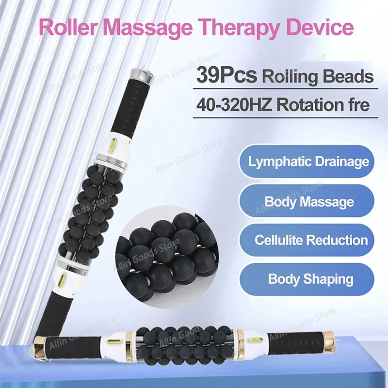 40W Handheld Electric Rolling Massage Instrument, Full Body Leg Meridian Dredge Massager, Home & Beauty Salon Use 110V/220V