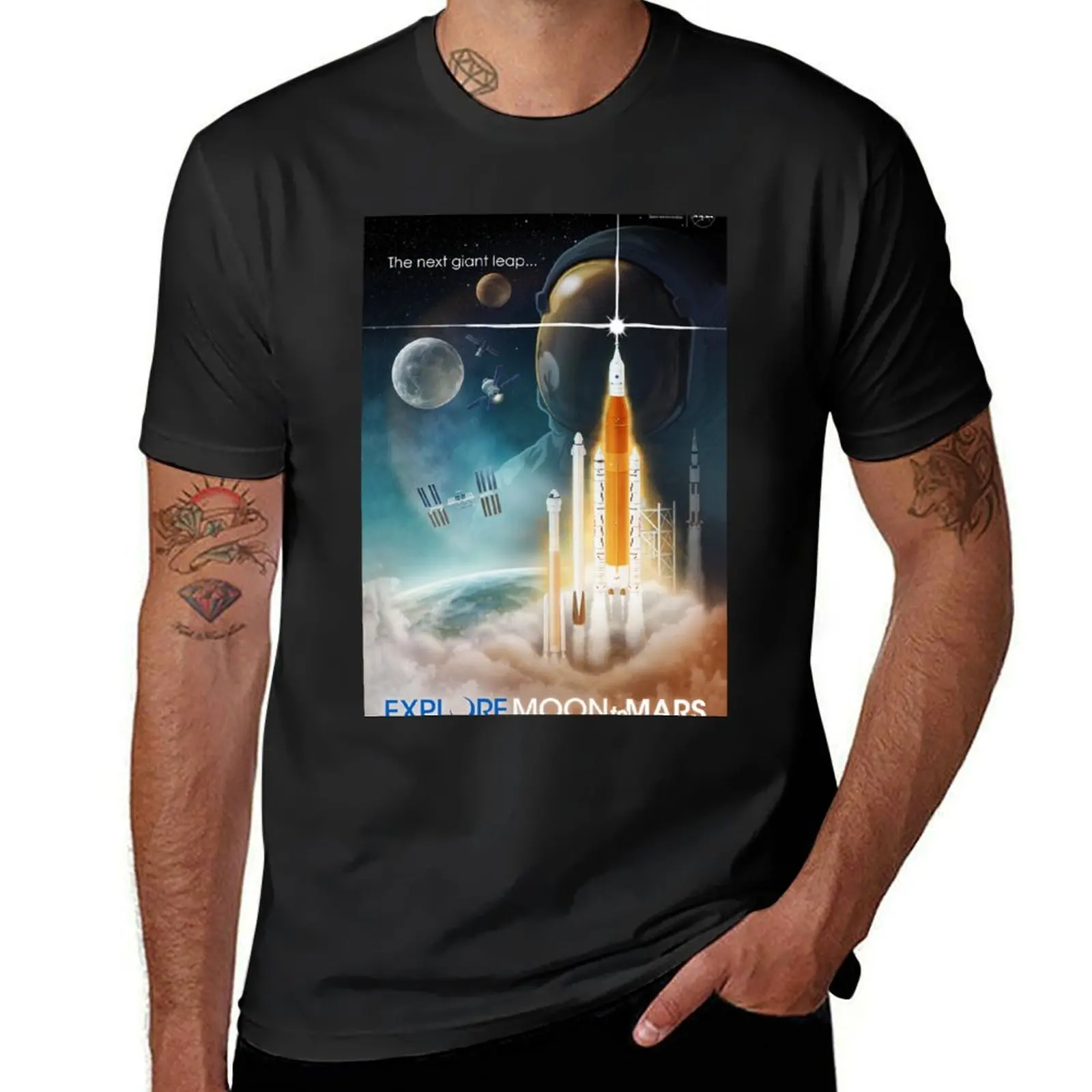 Artemis Program - Explore Moon to Mars T-Shirt korean fashion summer clothes quick-drying oversized black t shirts for men