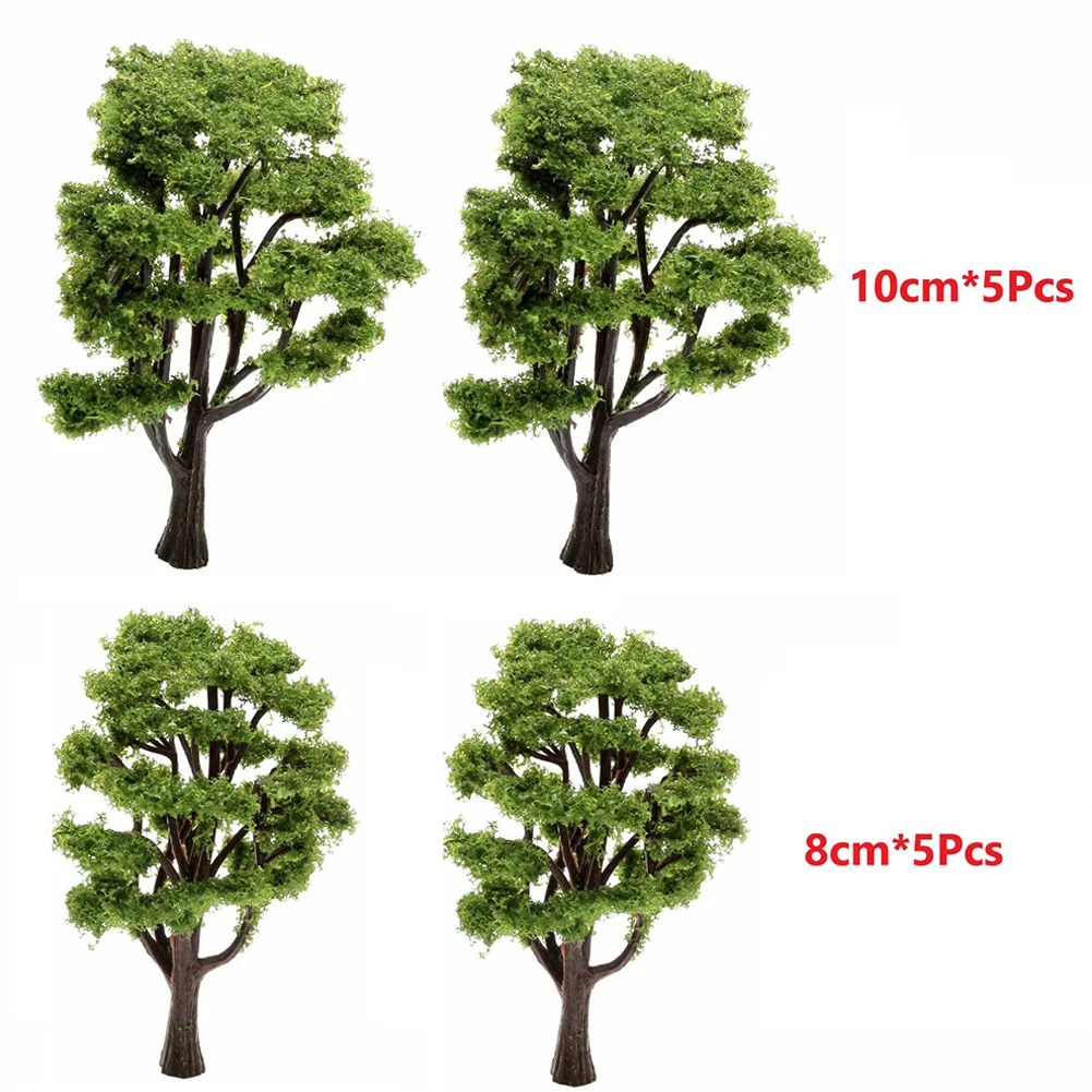 10pcs Train Railway  Model Trees Scenery Diorama Layout Artificial Tree 8cm 10cm Decorate Building Model,sand Table Roadway