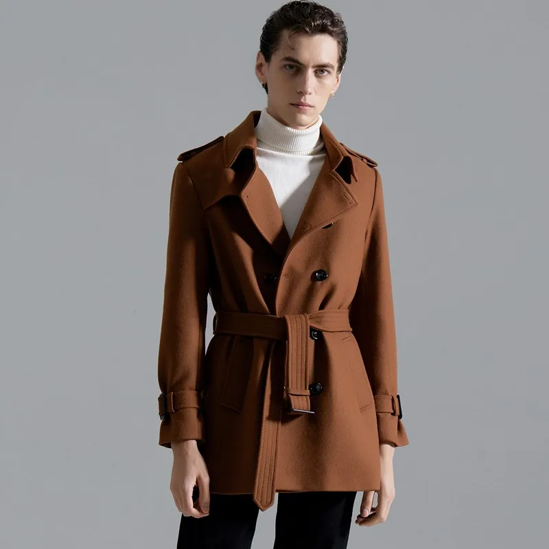 

2022 Wool Men's Overcoat Luxury Medium Length Double Breasted Winter Casual Male Coats Fashion Slim Fit Man Jackets 4XL