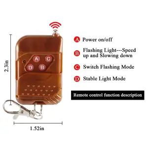 Stroboskopische Lichter der Motorradpolizei, 4 in 1, rot und blau, 12 V, drahtlose Fernbedienung, Blitznetzlicht, Notfall 8 Hauptverkauf Meriva Hecklaterne - №7
