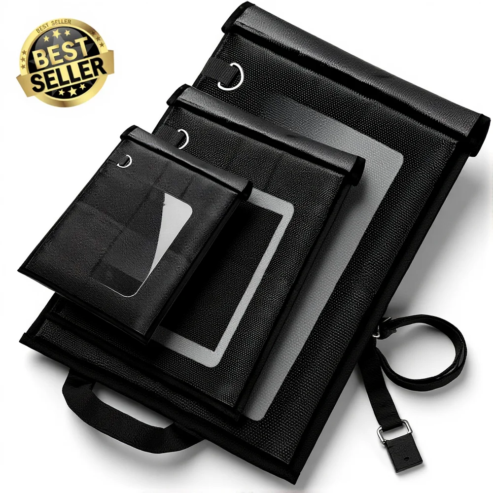 4 Sizes Phone Faraday Bags RFID Blocking Key Fob Protector Anti-Theft Pouch Waterproof & Fireproof Faraday Bag