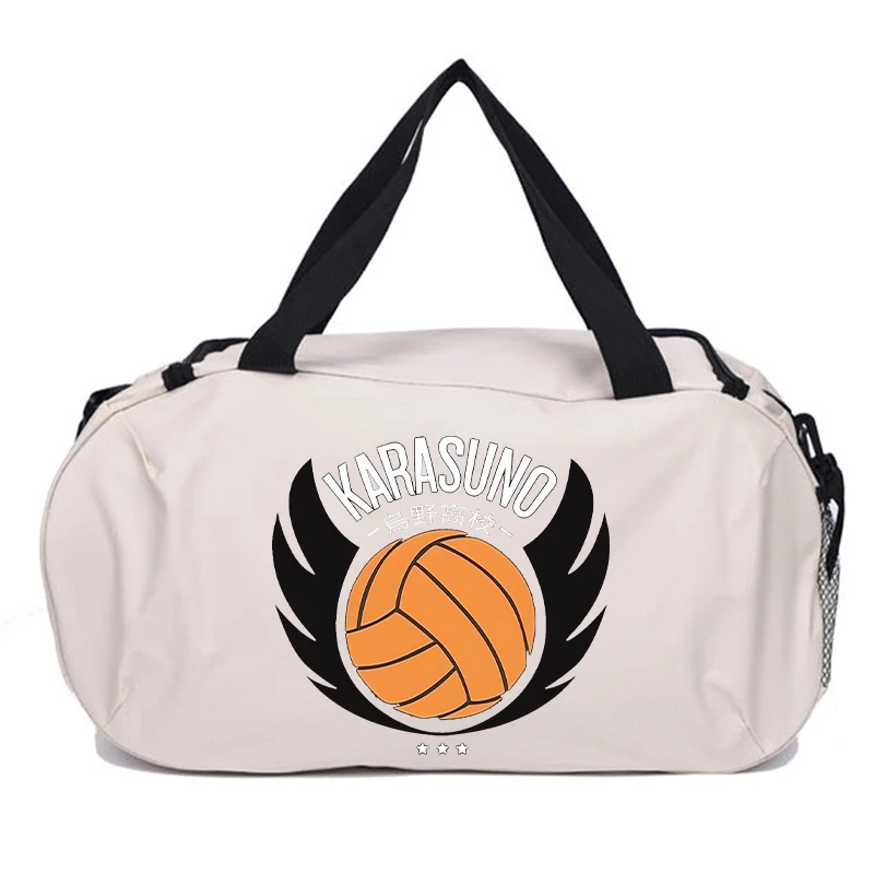 Japanese Anime Haikyuu Travel Bag Cartoon Anime Printed Luggage Bags Outdoor Camping High Capacity Backpack Oxford Cloth Gym Bag