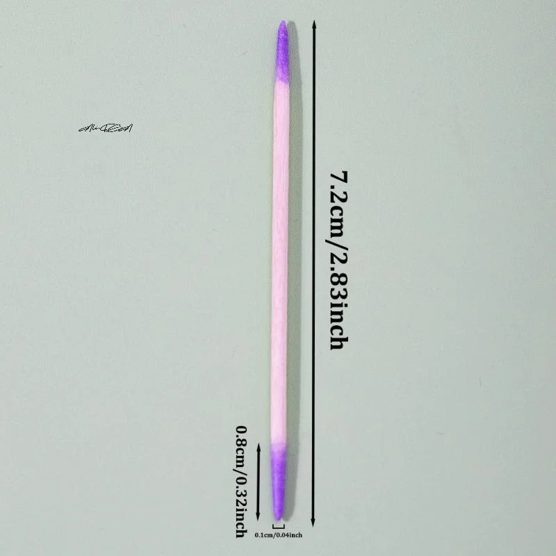 الأرجواني مسمار مزدوج الرأس مسحة خشبية تنظيف العصي 100/200/300/500 قطعة المزدوجة يميل القطن رئيس مزيل طلاء الأظافر