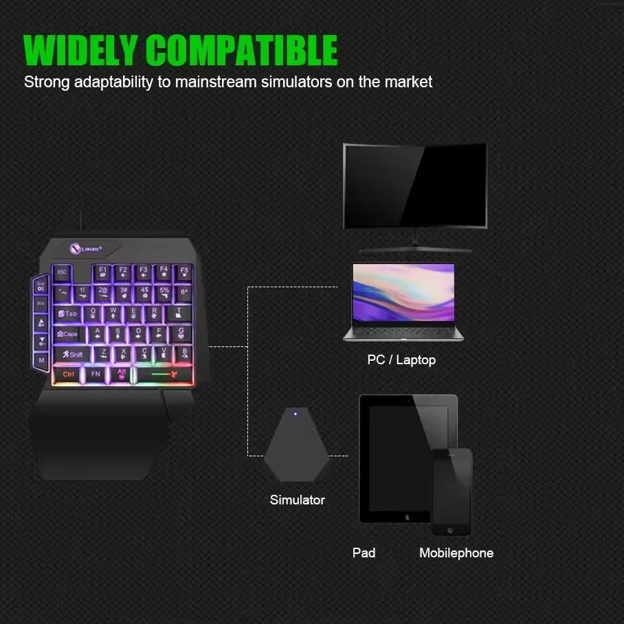 ZLRLMHY Gaming Keyboard Mini Usb Ultra-slim Wired 35keys One Handedly Backlight Keyboard for Laptop Desktop PC Smartphone