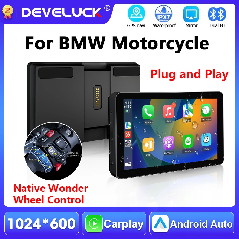 

5" Screen For BMW Motorcycle GPS Navigation Wireless CarPlay&Auto For BMW R1200GS R1250GS F800 F900 S1000XR For Wonder Wheel