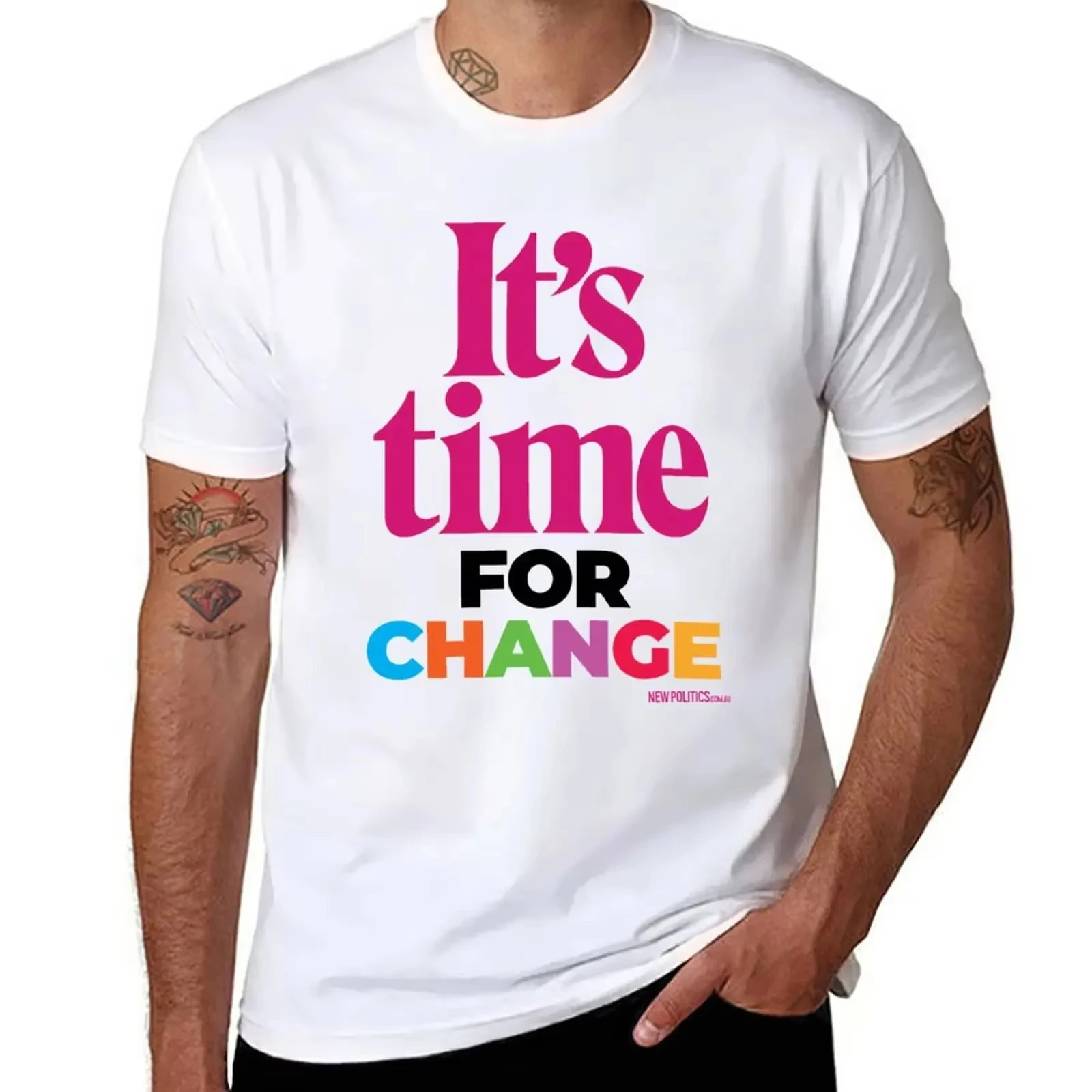 2026 New It’s Time for Change T-Shirt Hippie Clothes Customizeds Big and Tall T Shirts for Men
