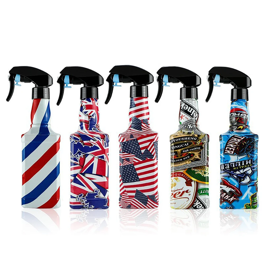 Botella pulverizadora de corte de pelo de 500ml, contenedor de almacenamiento en aerosol ajustable, hervidor Retro, botella pulverizadora de estilismo para limpieza de plantas y el hogar, 1 ud.