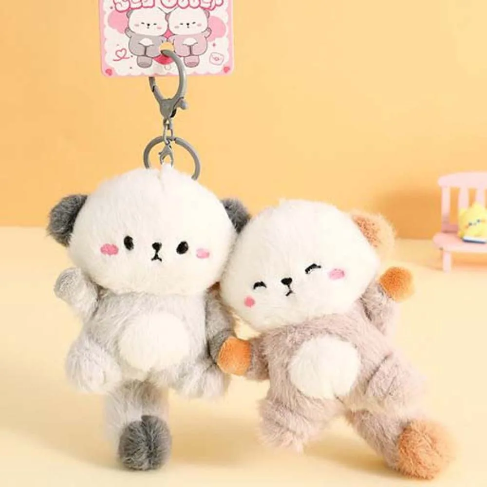 Magnetic Animals Doll Cartoon Otter Keychain Keys Accessories Soft Stuffed Plush Otter Bag Pendant Decorations Fluffy Otters