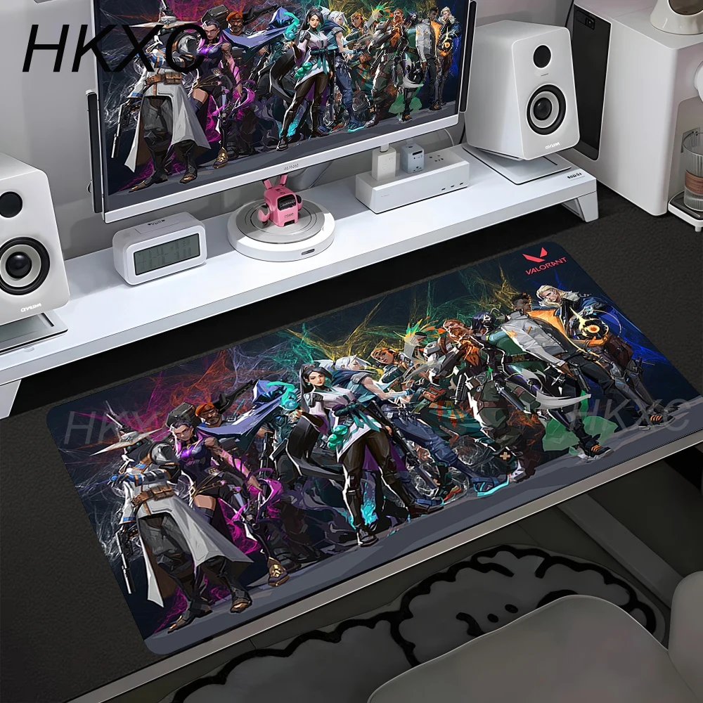 

Desk Mat Cool Valorant Gaming Mouse Pad with Stitched Edge Non-Slip Rubber Base Gamer Pc Accessories Gaming Mat Keypad Mousepads