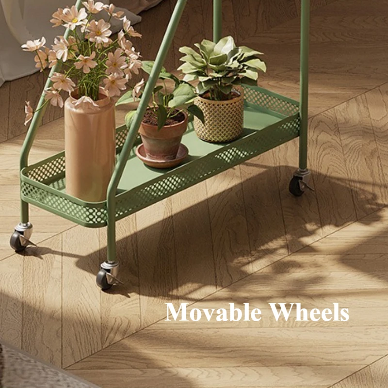 Rak Tanaman Balkon Dekorasi Taman Rak Bunga Bergerak Rak Penyimpanan Logam Rak Pot Bunga Furnitur Taman Luar Ruangan Rumah Tangga