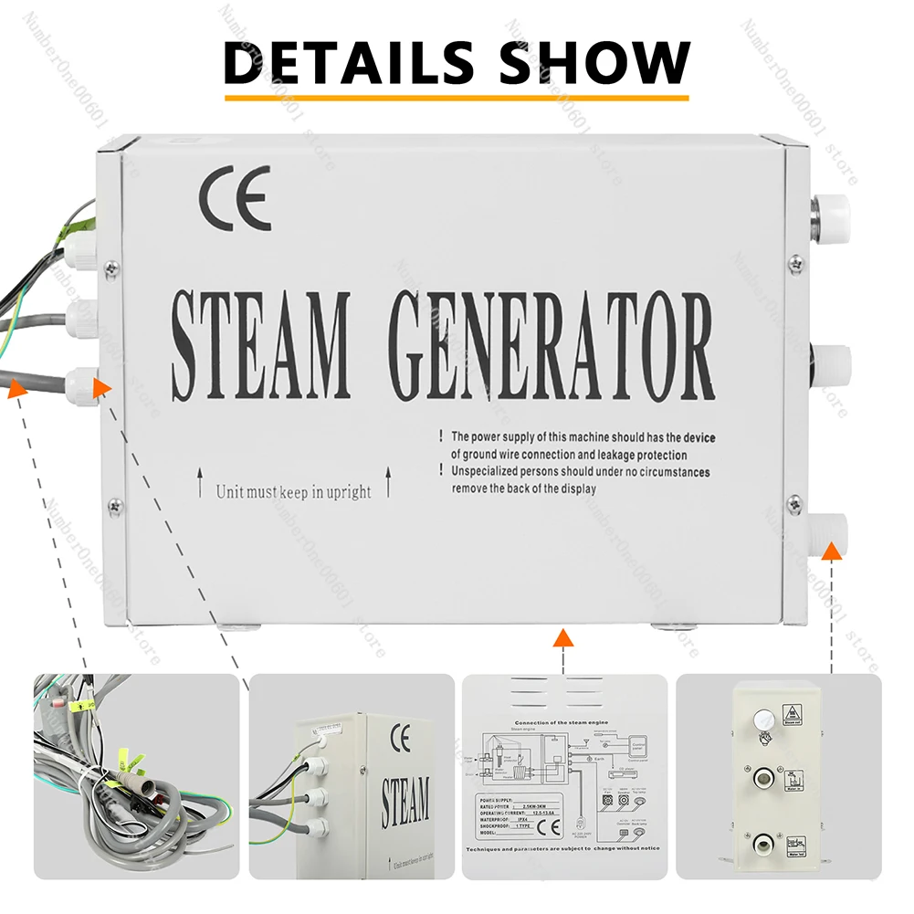 

3KW 110V/220V Steam Generator Sauna Steam Bath Machine for Home Sauna Room SPA Steam Shower with Controller