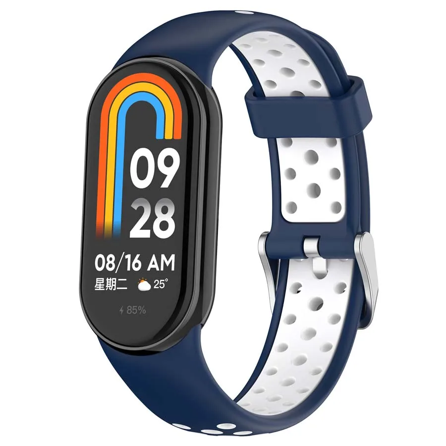 Xiaomi Mi Band 9用シリコンストラップ,通気性,交換可能,NFCブレスレットアクセサリー