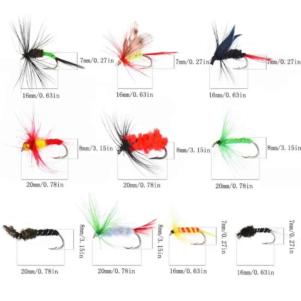 Bionic Bait Fly Fishing Flies Kit Insect Crank Treble Hooks Fly Fishing Lure Kit Swimbaits Artificial Fly Fishing Tackle