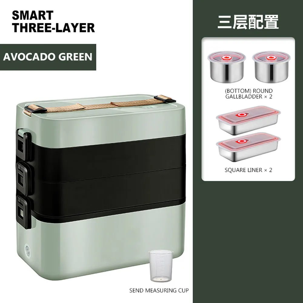 Fiambrera eléctrica portátil, se puede enchufar a la calefacción eléctrica, cocinar arroz caliente, fiambrera de autocalentamiento