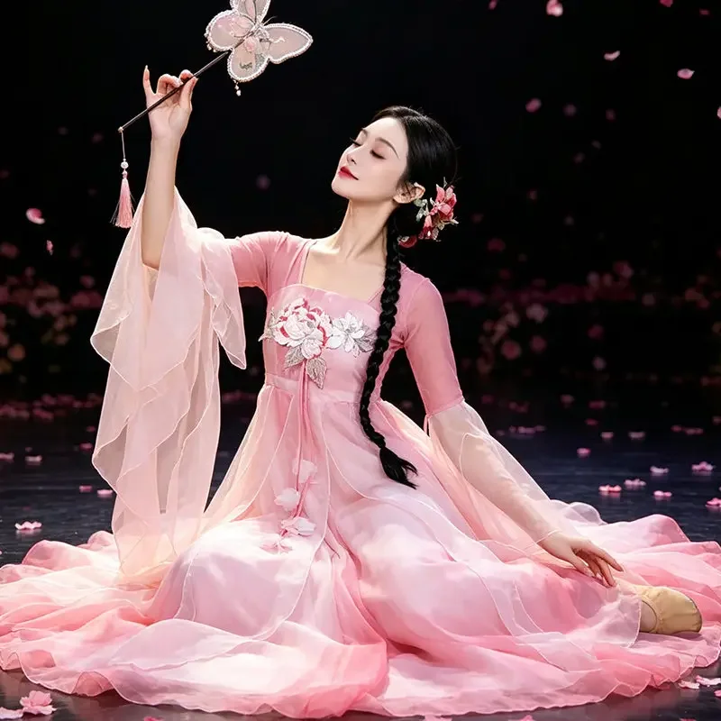 Classical dance clothes new gauze clothes elegant big swing skirt art test dress antique performance clothes chinese style dress