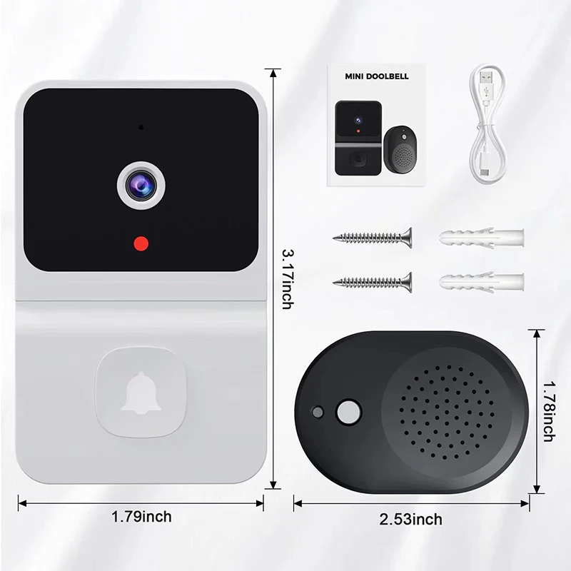 MIJIA-Sonnette de porte de sécurité sans fil avec vision nocturne, interphone vidéo HD extérieur, changement vocal pour la maison, Wi-Fi, caméra intelligente