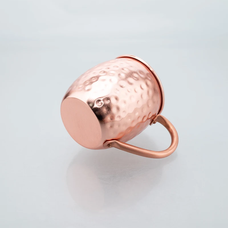 كوب بغل موسكو من النحاس النقي 350 مل - كوب نحاسي مصنوع يدويًا للكوكتيلات والموخيتوس والويسكي والبيرة - لمسة نهائية كلاسيكية مطروقة