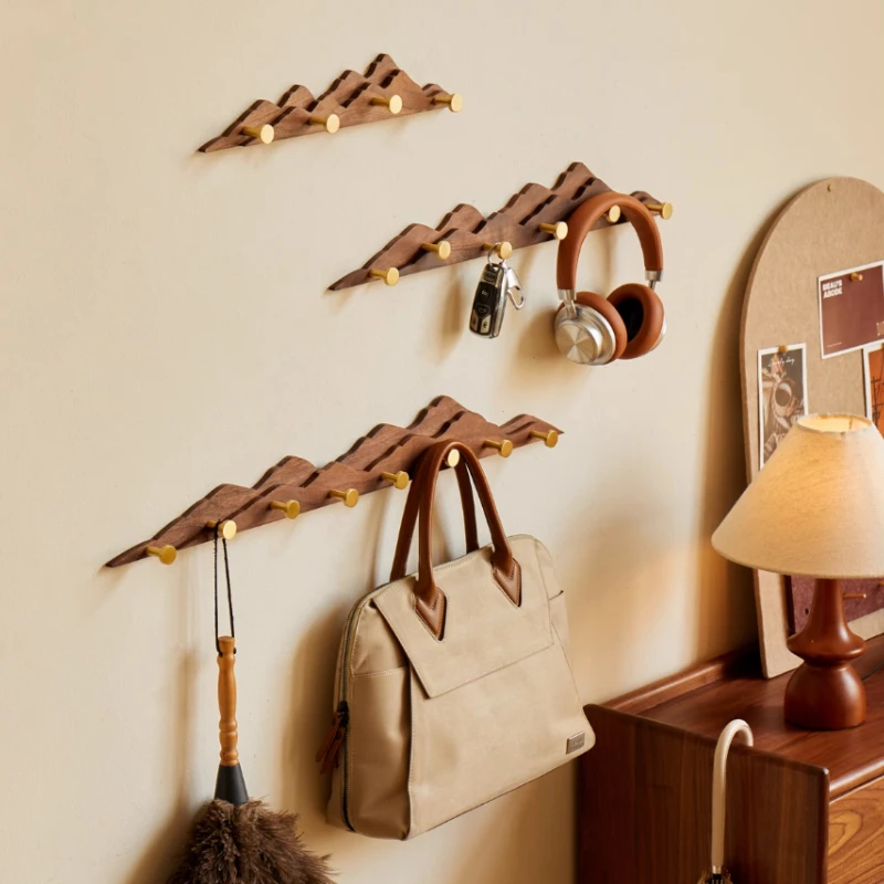 

Mountain Range Coat Hooks No Drill Entryway Organizer for Jackets & Hats Creative Adhesive Clothes Rack Space-Saving Home Decor