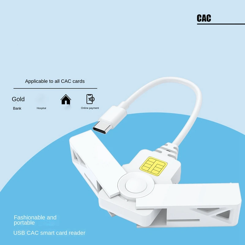 Smart Card Reader USB ATM Smart Card Reader Universele SIM-kaartlezer USB-CCID ISO-connector voor Windows Linux Type-C Duurzaam