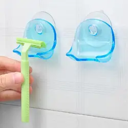 1PCS Shaver Toothbrush Holder Washroom Wall Sucker Suction Cup Hook Razor Bathroom Plastic Blue Grey Shaver Holder