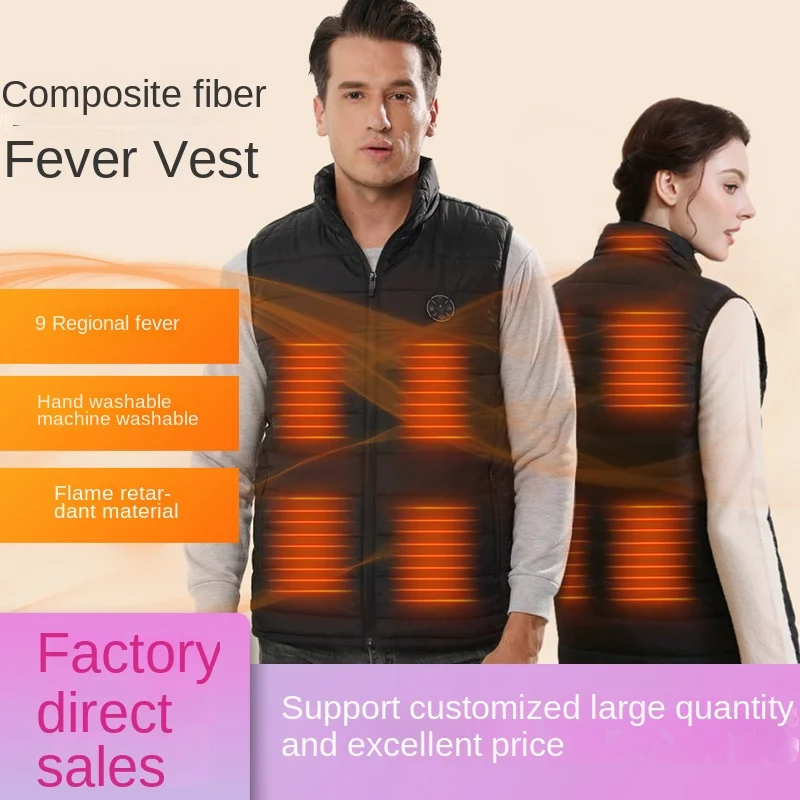 Cross Border New Style Smart Heated Vest 9-Zone USB Charging Constant Temperature Heated Clothing