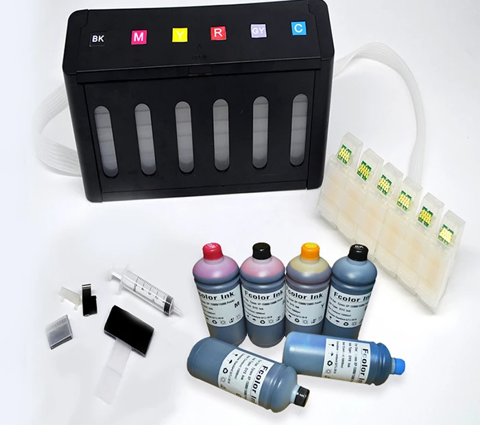 Air continuous ink supply system with permanent chip and 1L dye ink