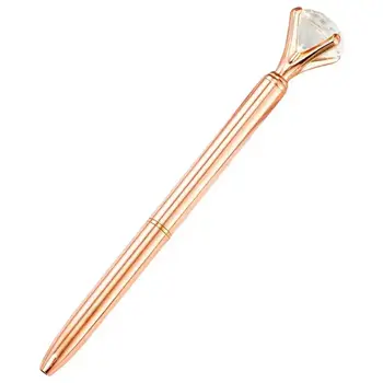100支/包 大水晶鑽石金屬原子筆戒指 婚禮辦公室禮品 走珠筆 黑色藍色墨水 免費訂製Logo 8 最佳銷售 禮物籃 - №4
