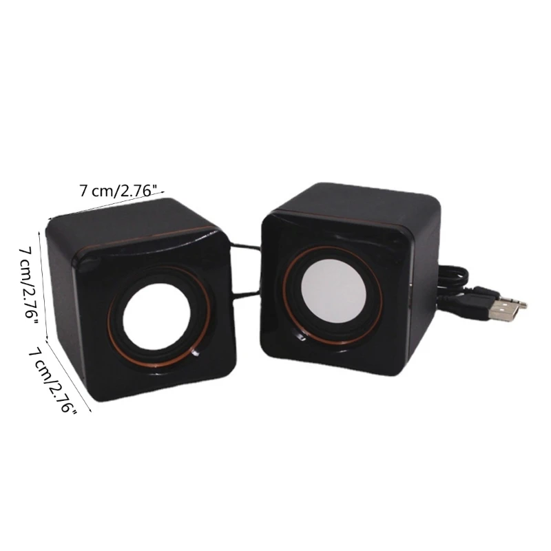 Speaker Stereo Speaker PC Persegi USB Corded Horn Headphone Port Corded Office Speaker untuk Komputer Desktop