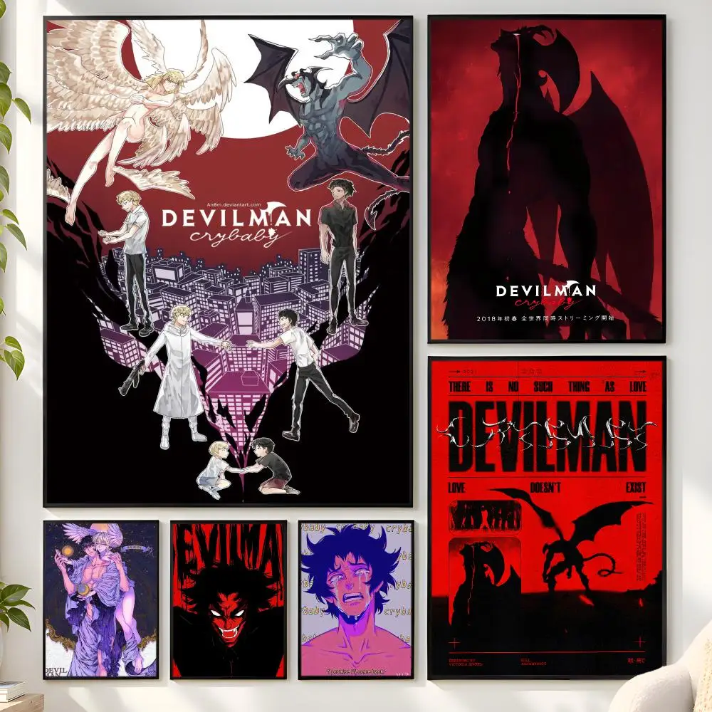 Anime D-Devilman C-Crybaby Poster Matte Wall Peel And Stick Decor Bedroom Living Room Office Dorm Home
