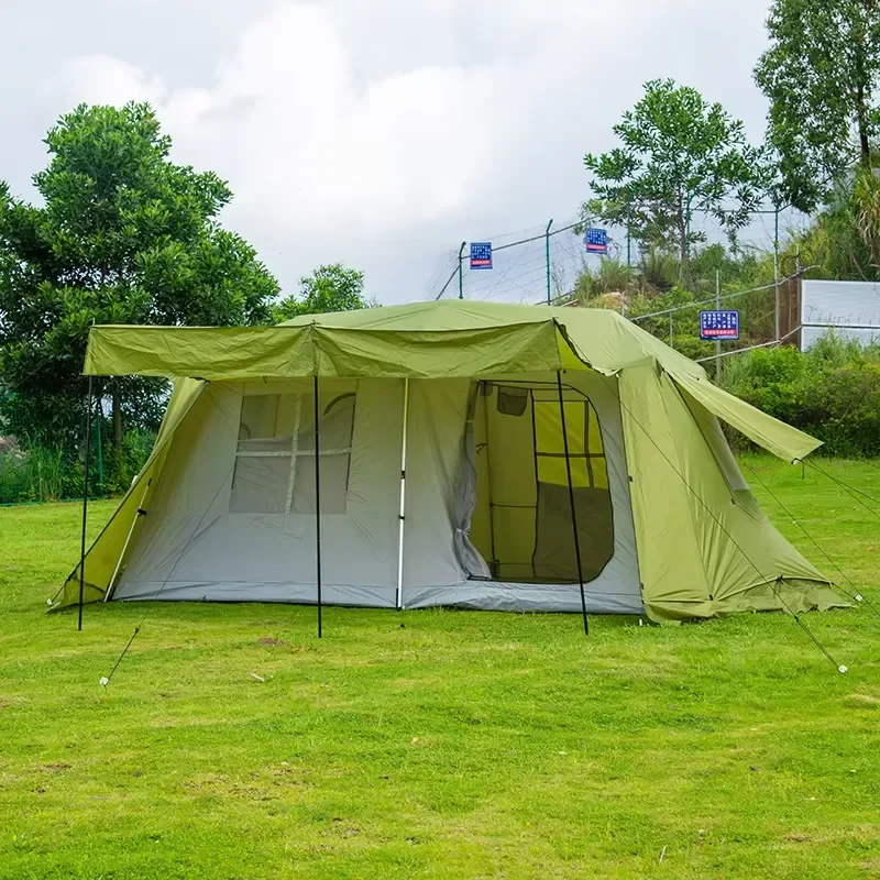Spacious Outdoor Double Layer Oxford Four-season Camping Tent Durable Aluminum Alloy Frame PU 3000mm Waterproof Rating 6-8