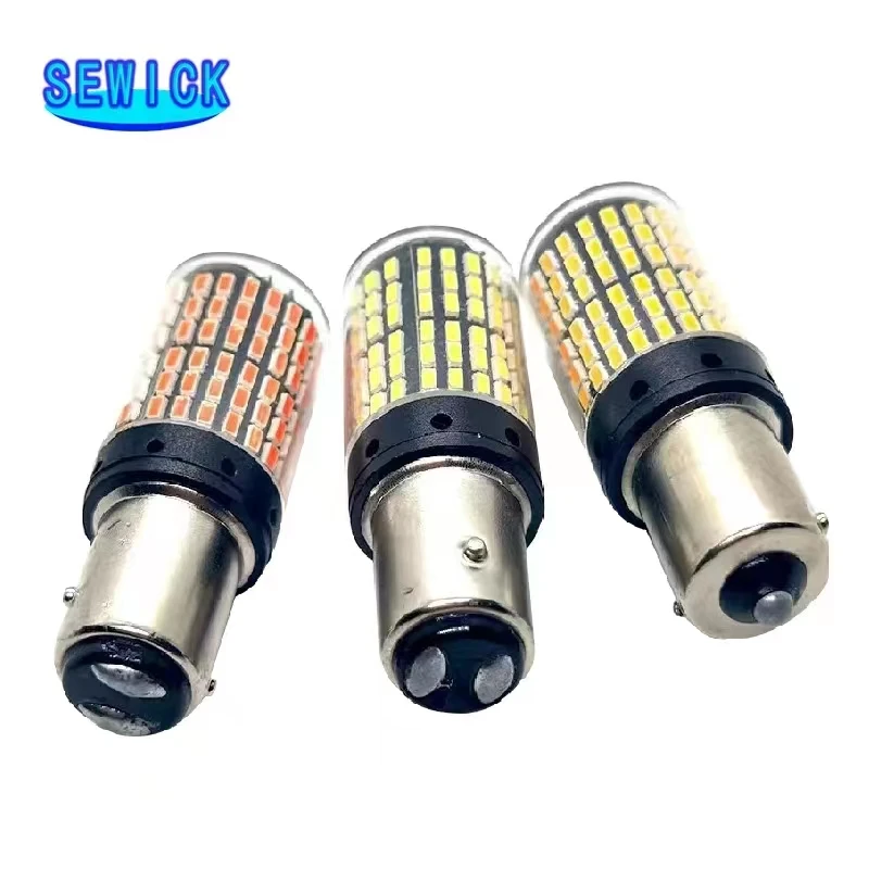 50 pz 3014 144smd CanBus S25 1156 BA15S P21W LED BAY15D PY21W lampada T20 LED 7440 W21W W21/5W lampadine a led per indicatori di direzione